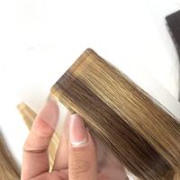 Extensions de cheveux à bandes adhésives invisibles, Super Double Drawn, en cheveux humains vierges européens blonds, avec trame adhésive pour une pose invisible