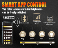 Bombillo LED Inteligente REDSEA 200W 25000lm IA Tricolor Lámpara H4 9007 Faro LED para Coche AI H1 H7 H8 H11 Luces LED para Coche