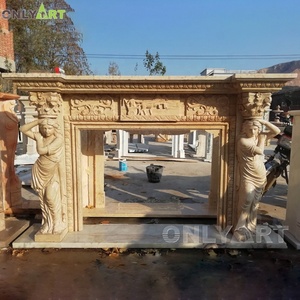 Estilo francés Diseño popular Tallado a mano Decorativo Mármol blanco natural Chimenea Mantos Surround - Product Image 5