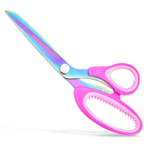 Tailor Scissors Stainless Steel Pinkish Purple V Shaped Heavy Duty Multi Purpose Cutting Tool For <b>Sewing</b> Craft Use - Product Image 1
