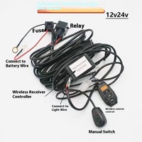 Foco LED de 12V y 24V para coche, juego de cables intermitentes con Control remoto inalámbrico, nuevo interruptor de encendedor de cigarrillos, tira de luz de arnés de cableado