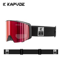 Lunettes de ski personnalisées avec protection UV400 Lunettes de ski pour le sport Lunettes de ski anti-buée personnalisées Lunettes de ski à lentille magnétique avec sangles Googles