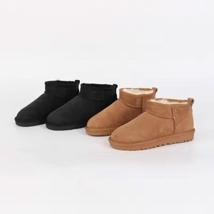 Bottines classiques Dahaixingchen pour femmes, à semelle épaisse, en cuir véritable, légères, en coton, pour la neige - Product Image 5