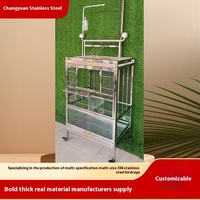 Cage à oiseaux en acier inoxydable résistante à la rouille avec verrouillage sécurisé pour perroquets, plateau d'alimentation pour animaux de compagnie, fourniture d'exportation, vente au détail