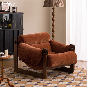 Stile nordico Villa soggiorno verde per il tempo libero <span class=keywords><strong>sedia</strong></span> Hotel camera da letto struttura in legno tessuto Comfort poltrona mobili - Product Image 5