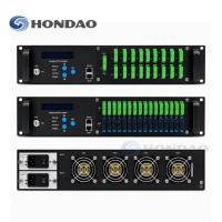 Amplificador de Fibra Óptica EDFA WDM de 32 Puertos, Salida de 23dBm, Interfaz RJ45 SNMP RS232, Enlace CATV PON, Configuración Personalizada HONDAO FTTH FTTX