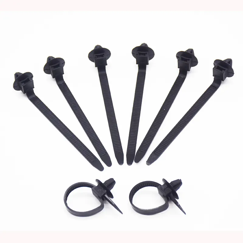 OEM C0444-bridas de sujeción para cables de coche, abrazadera de Clip para sujetar cables de nailon, color negro, 50 unidades