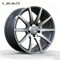 عجلات LEAD الجديدة المخصصة ذات الحواف العميقة المصنوعة من سبائك الألومنيوم المطروقة بتصميم شبكي 25 مم و20 مم بلمسة نهائية فضية، عجلات بديلة ذات توافق عالمي