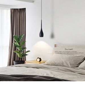Lampe suspendue à double tête Yueyu, design moderne minimaliste, chambre à coucher, salon, lampe de plafond, design cylindrique noir - Product Image 2