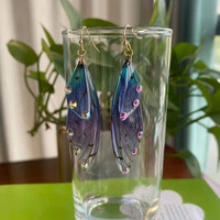 Délicat dégradé papillon aile boucles d'oreilles goutte élégant papillon aile boucles d'oreilles pour femmes accessoire de mode
