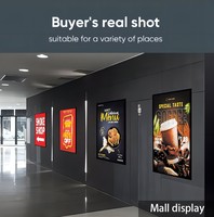 Vente en gros de boîtes lumineuses publicitaires LED avec cadre en aluminium, verre trempé, boîte lumineuse mince pour affichage de menus dans les restaurants