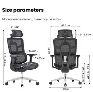 Fournisseur OEM/ODM chaise de bureau ergonomique de luxe <span class=keywords><strong>base</strong></span> de chaise pivotante pour fauteuil de direction inclinable chaise ergonomique en maille de bureau à dossier haut - Product Image 3