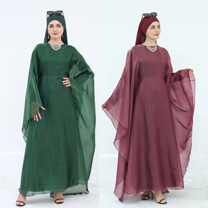 Abito Abaya da <span class=keywords><strong>Donna</strong></span> Musulmana 2026, Set 2 Pezzi, Elegante Moda Islamica Dubai, Abito Casual a <span class=keywords><strong>Farfalla</strong></span> - Product Image 2