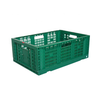 Caisses en maille pliables et empilables en plastique de stockage logistique de nourriture de fruits de livraison de supermarché agricole robuste