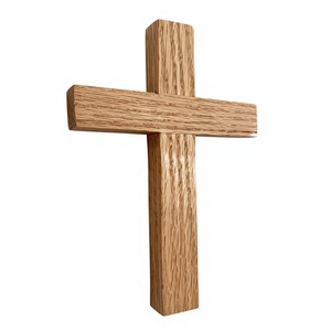 Escultura de Cruz de Madera Minimalista Art Deco de AZ ENTERPRISES, Decoración Religiosa para el Hogar, para Sala de Estar, Tema de Bautismo, Lavable - Product Image 5