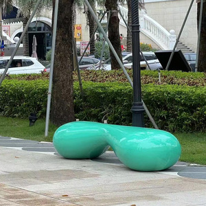 Silla de Jardín Ovalada de Fibra de Vidrio, Muebles de Exterior Duraderos para Parque, Diseño Minimalista Contemporáneo - Product Image 1