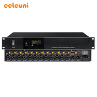 Suppresseur de rétroaction numérique professionnel à 12 canaux, processeur audio adaptatif anti-hurlement PX-6200A avec écran couleur noir