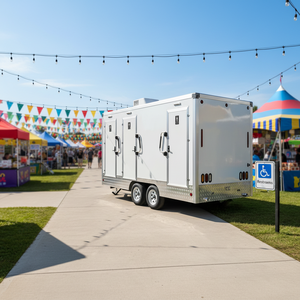 Remorque toilettes exécutives, toilettes portables économiques, toilettes portables autonettoyantes, toilettes portables à poste unique, toilettes remorque hivernales - Product Image 1