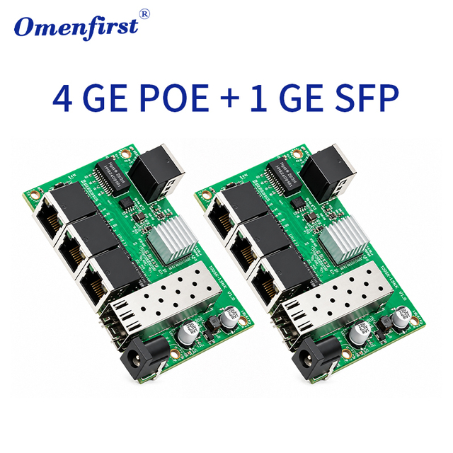 Mini 4 Port Gigabit PoE Switch Module with SFP Uplink Embedded Ethernet Switch Board IEEE 802.3af/at OEM ODM Network Solution