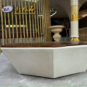 Nuevo Banco Hexagonal de Madera para Exteriores, Asiento de Hormigón GRC Magic Stone, para Jardín, Hotel, Parque, Escuela, Área de Descanso - Product Image 3