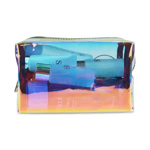 Promotionele Laser Cosmetische Zak Pvc Hologram Pouch Transparante Toilettas Voor Reizen Iriserende Make-Up Tas Waterdicht