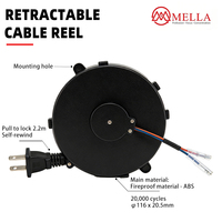 Enrouleur de câble Mella avec jauge de longueur de fil personnalisée, rallonge rétractable pour connexion électrique des installations commerciales