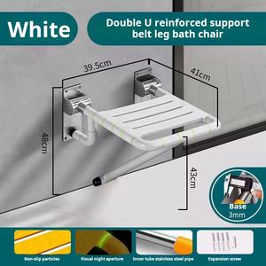 Seggiolino doccia pieghevole a parete in acciaio inossidabile moderno per uso di casa per anziani o bagno ospedaliero accessorio doccia - Product Image 6