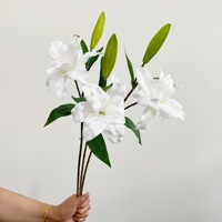 Künstliche Doppelblüten-Lilien, Kunstblumen, Realistische Touch-Blumen, Heim- und Hochzeitsdekoration Blumenarrangement-Zubehör