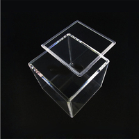 Boîte de rangement en acrylique transparente avec logo personnalisé, boîte rectangulaire en acrylique avec couvercle à charnières