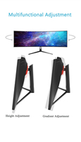 Monitor Gaming LED Curvo de 49 Pulgadas, 4K 5K 165Hz, Súper Ancho 32:9, Sin Marco, con Altavoces, para Hogar, Oficina y Negocios, OEM ODM