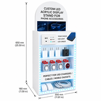 Présentoir de Comptoir 5 Niveaux en Acrylique Illuminé par LED pour Accessoires Téléphoniques, Idéal pour Magasins de Détail - Fabrication Vietnamienne DSP
