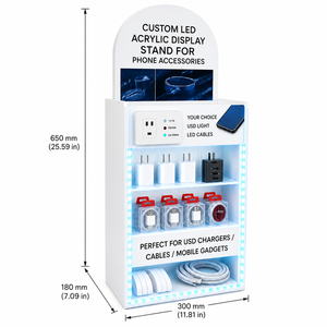 Exhibidor de Accesorios para Teléfonos Móviles con Ruedas, Bloqueable, Moderno, con Luces LED, Personalizado por DSP Vietnam Factory, para Tiendas Minoristas - Product Image 2