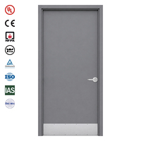 Porte coupe-feu en acier galvanisé EI60, résistance 1 heure, pour écoles, avec plaque de protection