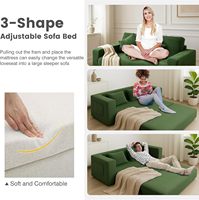 Sofá cama plegable de espuma viscoelástica, sofá de espuma viscoelástica de 2 plazas, sin instalación, suelo fácil de transportar para sala de estar y dormitorio