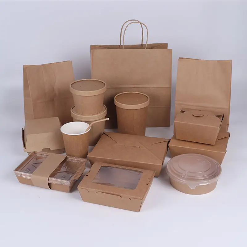 กล่องบรรจุภัณฑ์อาหารแบบใช้แล้วทิ้ง,กล่องบรรจุภัณฑ์อาหารจานด่วนกระดาษย่อยสลายได้ตามธรรมชาติ