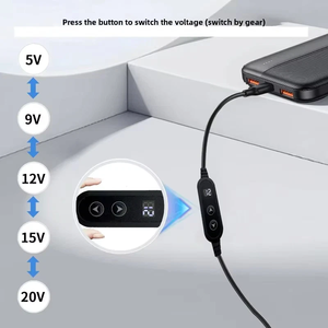 Câble de déclenchement <span class=keywords><strong>USB</strong></span>-C PD 5-20V à tension réglable avec 8 embouts adaptateurs DC, câble de simulation PD 5 vitesses avec affichage numérique réglable - Product Image 4