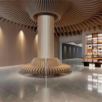 Matériaux de décoration de bâtiments modernes en métal, plafond à lamelles courbées en aluminium pour les centres commerciaux
