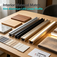 Boîtier de profil linéaire LED en aluminium mince, finition anodisée pour éclairage décoratif intérieur