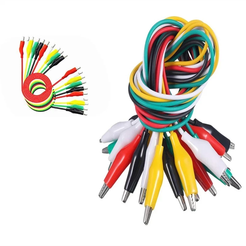 Зажимы типа «крокодил», электрические испытательные выводы, двухсторонние зажимы типа «крокодил», зажимы «крокодил», тестовые зажимы, перемычка, длина провода