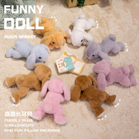 Nouvel arrivage de lapin en peluche doux et couché, cadeau de fête d'anniversaire pour enfants, poupée lapin en peluche pour décoration de la maison