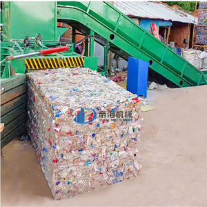 Zware Volautomatische Gesloten Uiteinde Handmatige Stropdas Horizontale Balenpers Met Transportband, Kartonnen <span class=keywords><strong>Compactor</strong></span> Voor Verkoop Gebruikt - Product Image 2