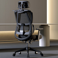 Chaise de bureau ergonomique moderne en contreplaqué et maille avec dossier à motif écossais et assise creuse pour la maison ou une utilisation prolongée à l'ordinateur ou pour l'apprentissage