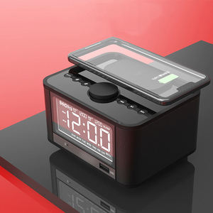 Factory OEM Multi Function <b>Digital</b> Alarm <b>Clock</b> FM Radio 10W Wireless Charger BT Speaker USB Output LED Display Desktop Radio - Product Image 5