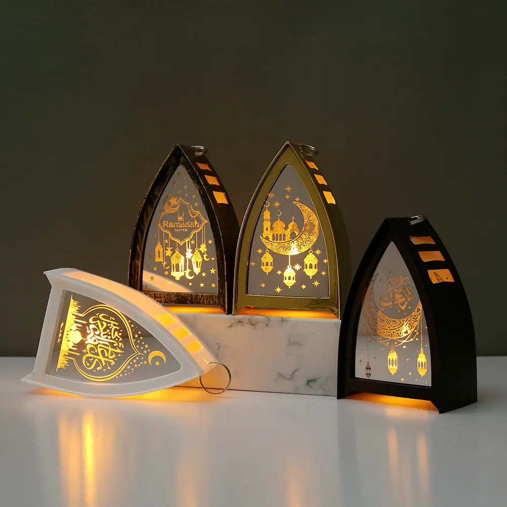 Hot-Selling Ramadan Decoratie Plastic Led Lights Eid Mubarak Kareem Moslim Home Party Decoratie Ramadan Wind Lantaarn