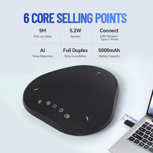 <span class=keywords><strong>Haut</strong></span>-<span class=keywords><strong>parleur</strong></span> sans fil omnidirectionnel à 360 degrés avec prise audio pour systèmes de conférence avec intégration de <span class=keywords><strong>micro</strong></span> multidirectionnel - Product Image 4