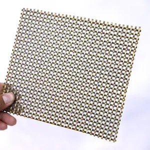 Designer Decorative Antique Brass Plated Wire Mesh Sheets For Cabinets Door/Brass Flat Single Crimp Decorative Wire Mesh Grilles