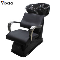 Équipement de beauté et de coiffure : Chaise de lavage avec bac pour salon de coiffure Mr. Siège inférieur pour fauteuil de lavage de cheveux de barbier