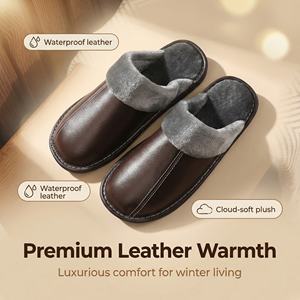 Sandalias de Cuero Vacuno Genuino de Primera Calidad, Lujosas y Cómodas, para Hombre y Mujer, con Suela Suave para Interiores, Calzado de Verano para Parejas - Product Image 3