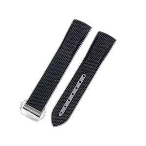 Correa de <span class=keywords><strong>Reloj</strong></span> de Silicona de Dos Tonos de 20 mm con Extremo Curvo, Transpirable y de Goma Suave para la Serie Ome-ga Planet, para Relojes <span class=keywords><strong>Seamaster</strong></span> 300 - Product Image 4