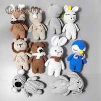 Jouets artisanaux en laine vintage TK, tricot à la main, crochet, animaux en peluche, amigurumi, peluche douce en coton PP, cadeaux pour nouveau-nés, ensemble éducatif